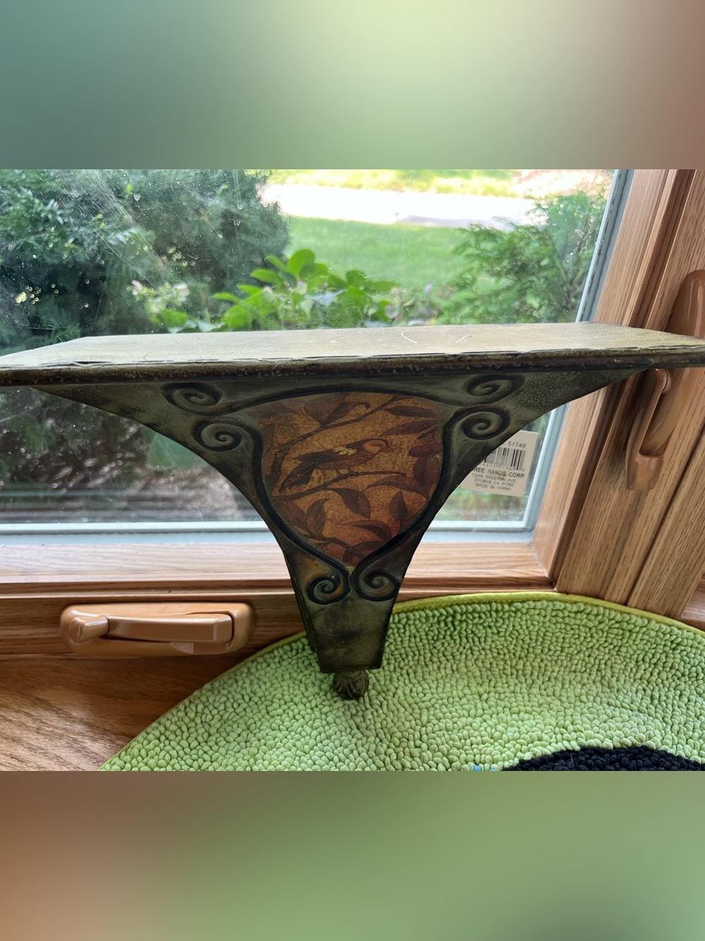 Three Hands Corp. Decorative Wall Shelf Bracket with Bird and Foliage Motif. New